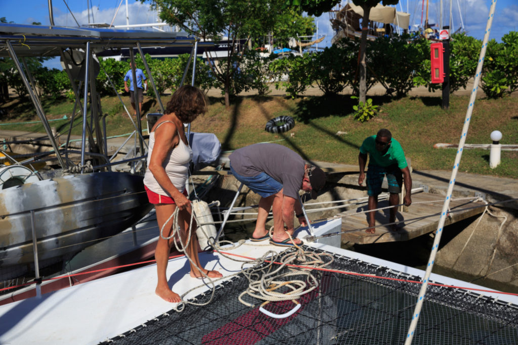 mooring in the marina