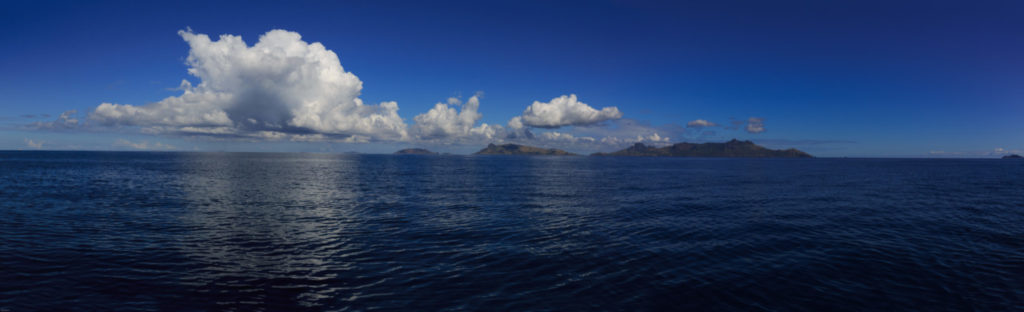 cruising past many small islands