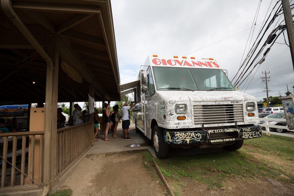 Giovanni's Shrimp bus at Kahuka