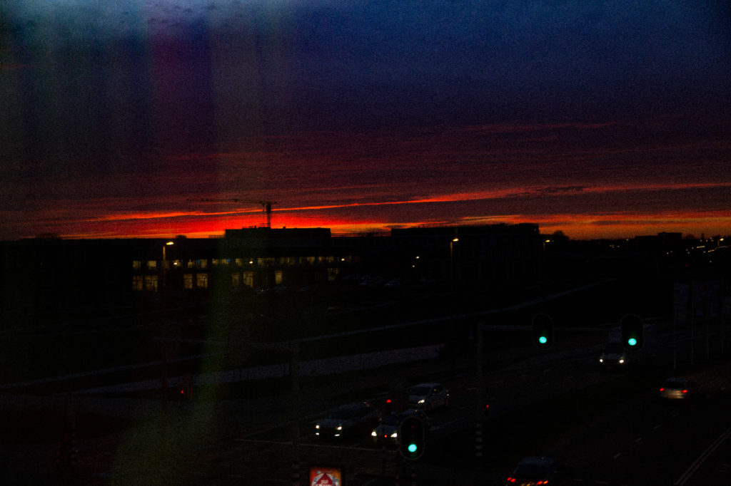 Sunset from train